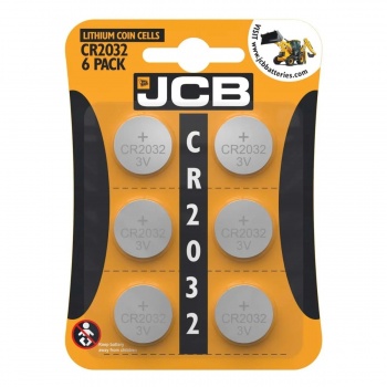 JCB CR2032 Lithium, Pack of 6 Batteries